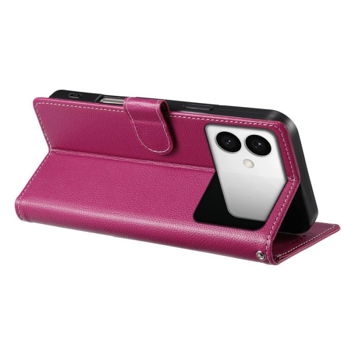 OEM - LITCHI Samsung Galaxy S26 Edge Plånboksfodral Konstläder - Rosa