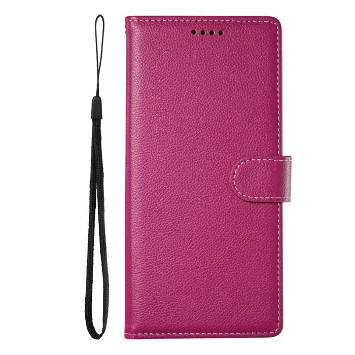 OEM - LITCHI Samsung Galaxy S26 Edge Plånboksfodral Konstläder - Rosa