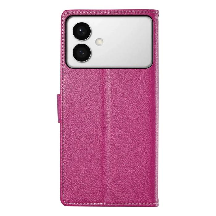 OEM - LITCHI Samsung Galaxy S26 Edge Plånboksfodral Konstläder - Rosa