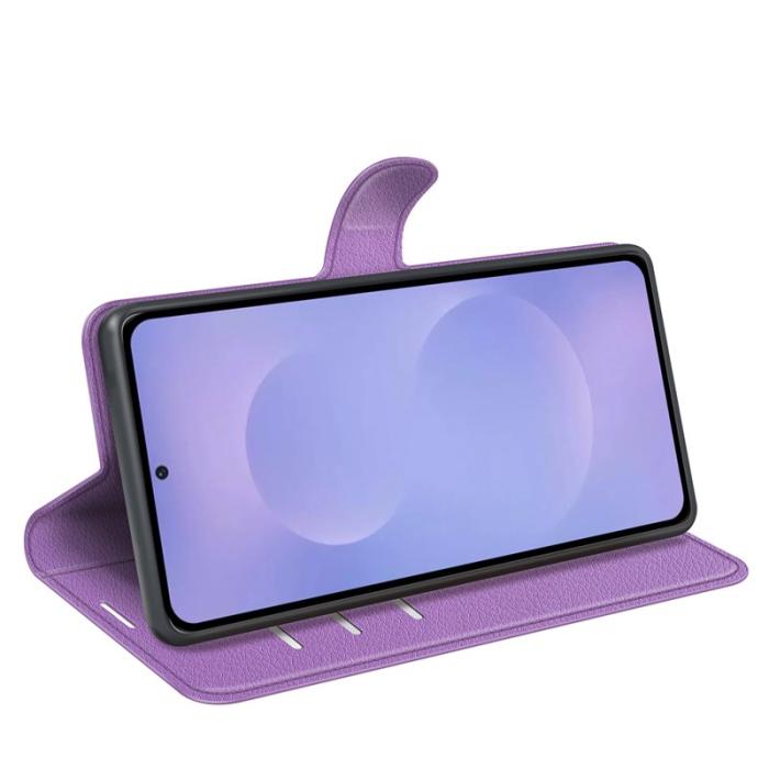 OEM - Litchi Samsung Galaxy S26 Fodral Äkta Läder Stötbeständig - Lila