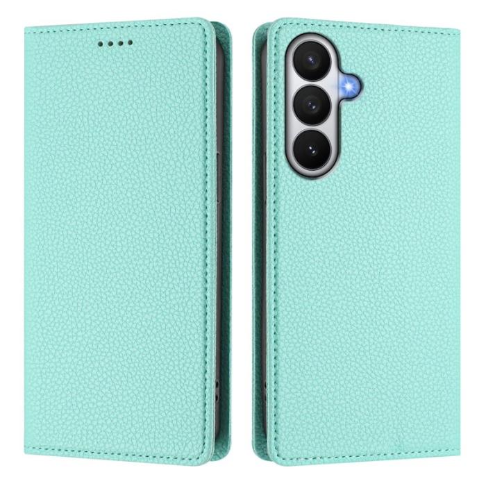 OEM - Litchi Samsung Galaxy S26 / S26 Pro Fodral Äkta Läder - Mintgrön