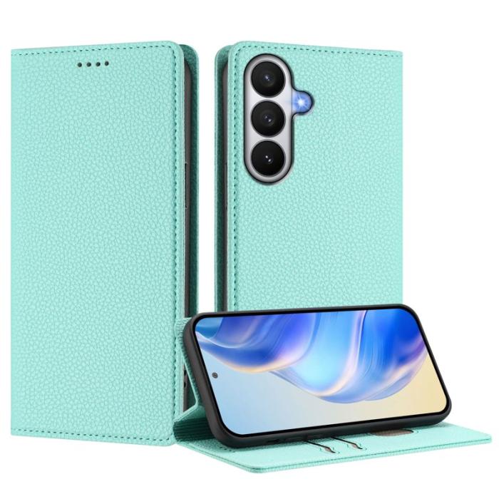 OEM - Litchi Samsung Galaxy S26 / S26 Pro Fodral Äkta Läder - Mintgrön