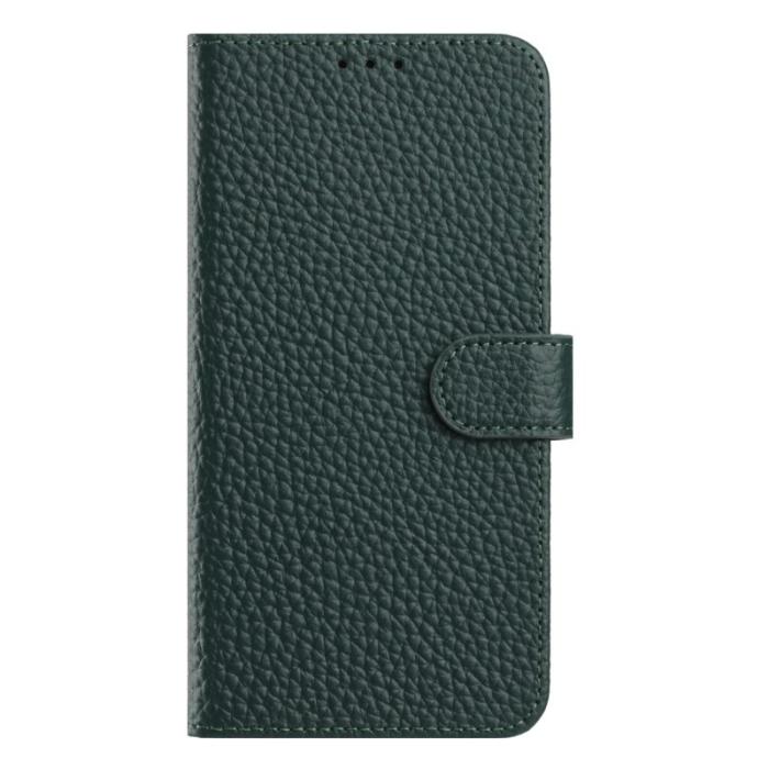 OEM - LITCHI Samsung Galaxy S26 Ultra Fodral Äkta Läder Flip - Grön