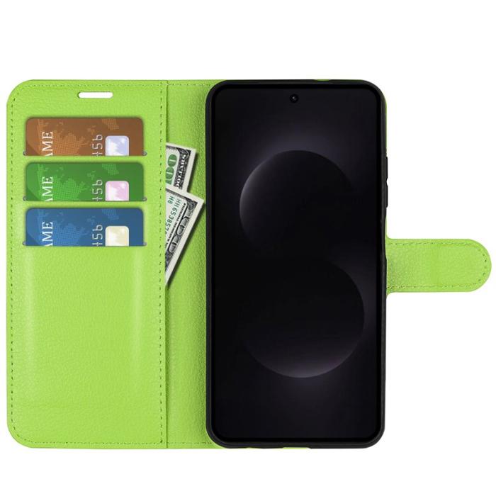 OEM - LITCHI Samsung Galaxy S26 Ultra Fodral Äkta Läder Skydd - Grön