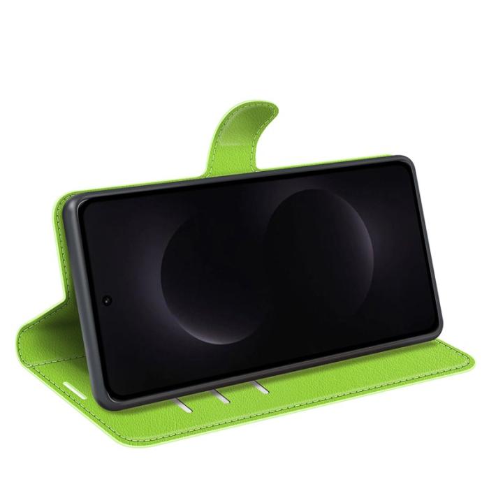 OEM - LITCHI Samsung Galaxy S26 Ultra Fodral Äkta Läder Skydd - Grön