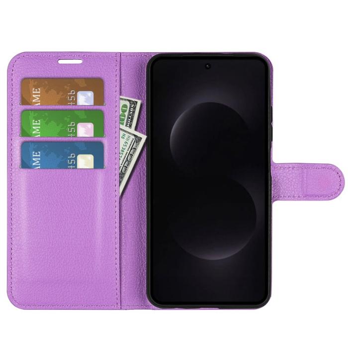 OEM - Litchi Samsung Galaxy S26 Ultra Fodral Äkta Läder Skydd - Lila