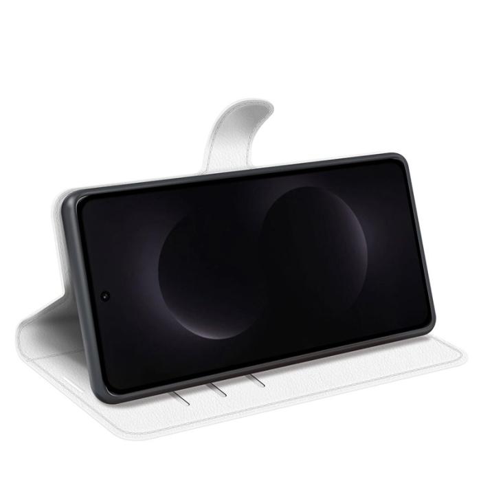 OEM - LITCHI Samsung Galaxy S26 Ultra Fodral Äkta Läder Skydd - Vit