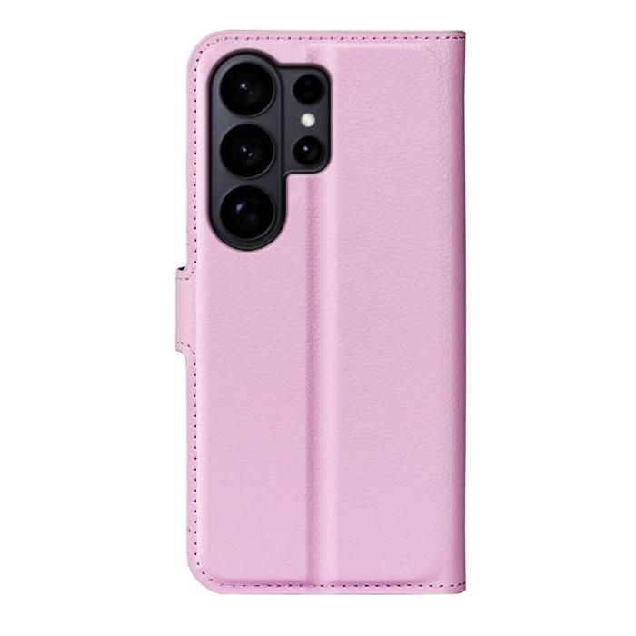 OEM - LITCHI Samsung Galaxy S26 Ultra Fodral Äkta Läder Stötbeständig - Rosa
