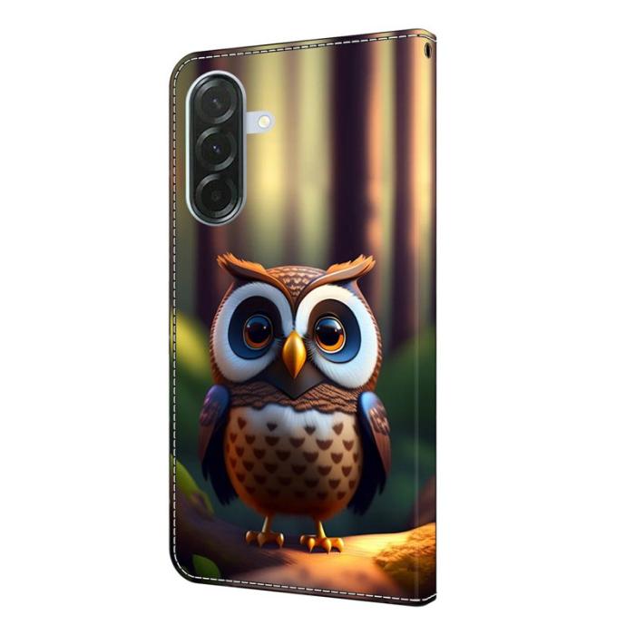 OEM - Little Owl Samsung Galaxy A57 Plånboksfodral Konstläder Mönster - Brun