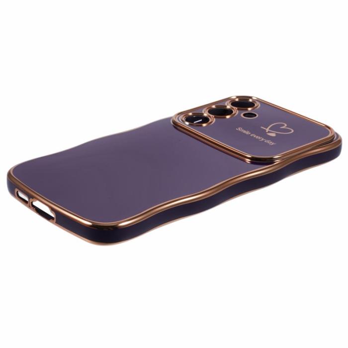 OEM - Love Hearts Samsung Galaxy A55 5G Skal TPU - Mörklila