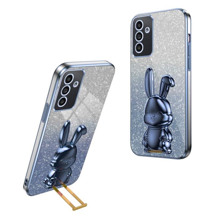 OEM - Lovely Rabbit Samsung Galaxy A35 5G Skal Glitter - Blå