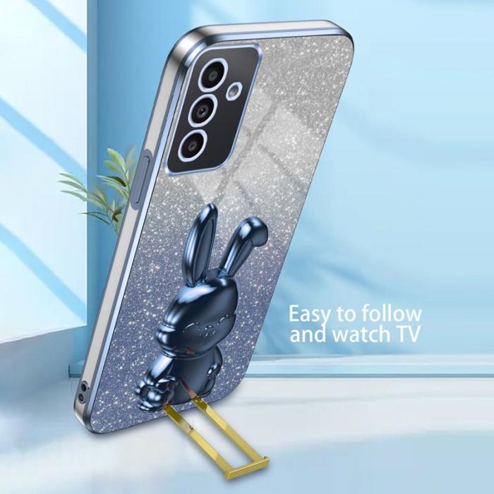 OEM - Lovely Rabbit Samsung Galaxy A35 5G Skal Glitter - Blå