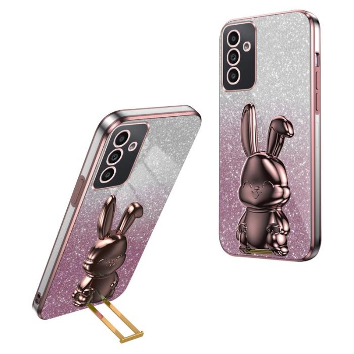 OEM - Lovely Rabbit Samsung Galaxy A35 5G Skal Glitter - Rosa
