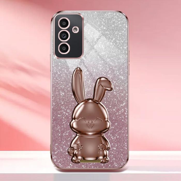 OEM - Lovely Rabbit Samsung Galaxy A35 5G Skal Glitter - Rosa