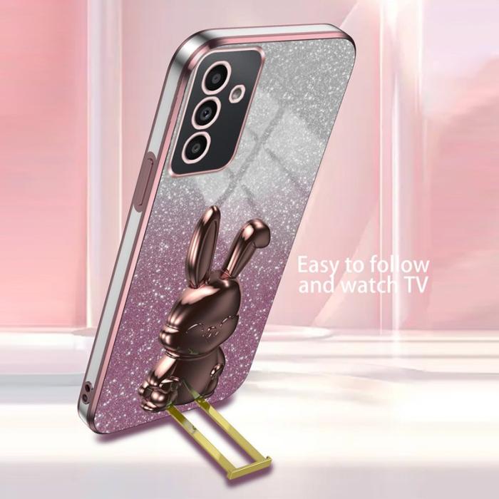 OEM - Lovely Rabbit Samsung Galaxy A35 5G Skal Glitter - Rosa