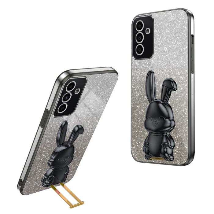 OEM - Lovely Rabbit Samsung Galaxy A35 5G Skal Glitter - Svart