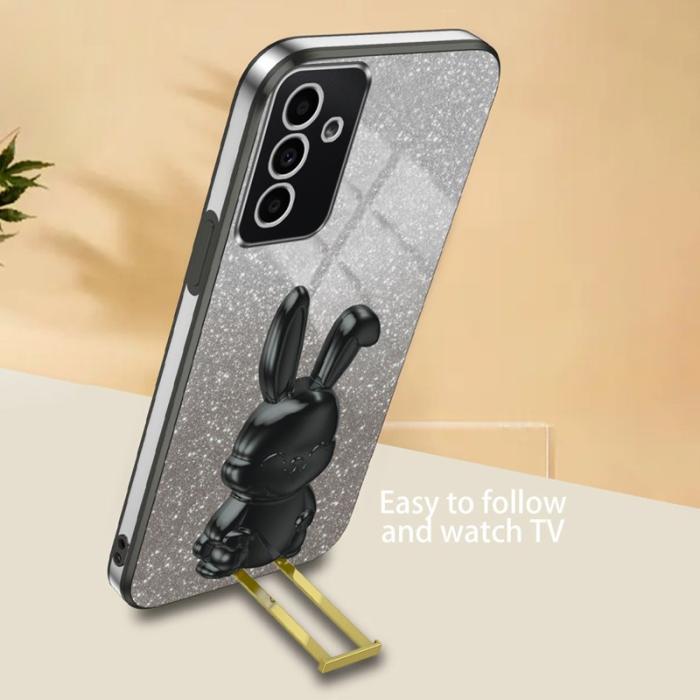 OEM - Lovely Rabbit Samsung Galaxy A35 5G Skal Glitter - Svart