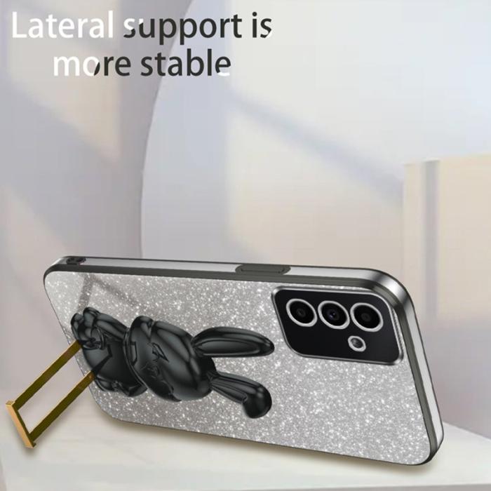 OEM - Lovely Rabbit Samsung Galaxy A35 5G Skal Glitter - Svart