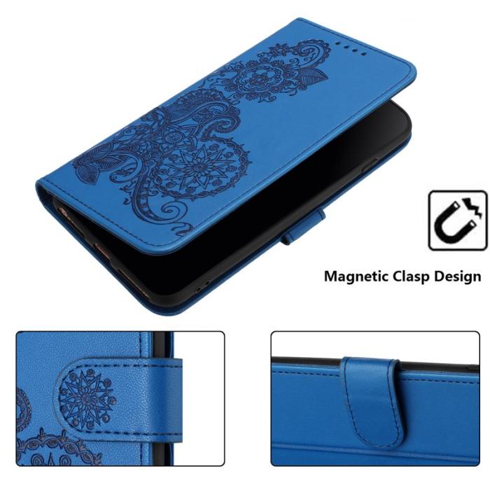 OEM - Mandala Samsung Galaxy A35 5G Fodral Äkta Läder - Royal Blue