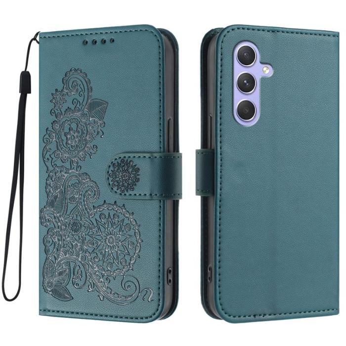 OEM - Mandala Samsung Galaxy A55 5G Plånboksfodral Konstläder - Grön