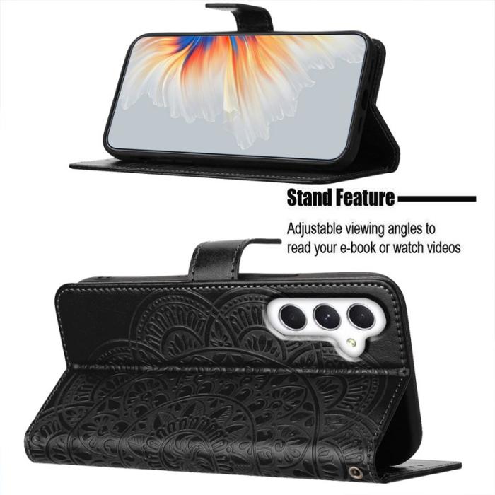 OEM - Mandala Samsung Galaxy A55 5G Plånboksfodral Konstläder Flip - Svart