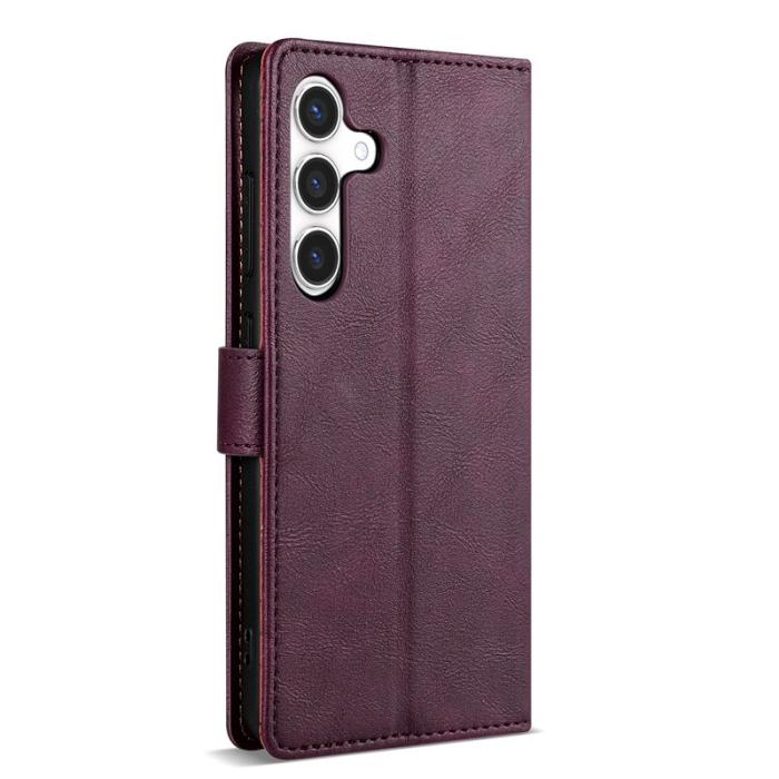 N.BEKUS - N.BEKUS Samsung Galaxy A37 Fodral PU Läder - Vinröd