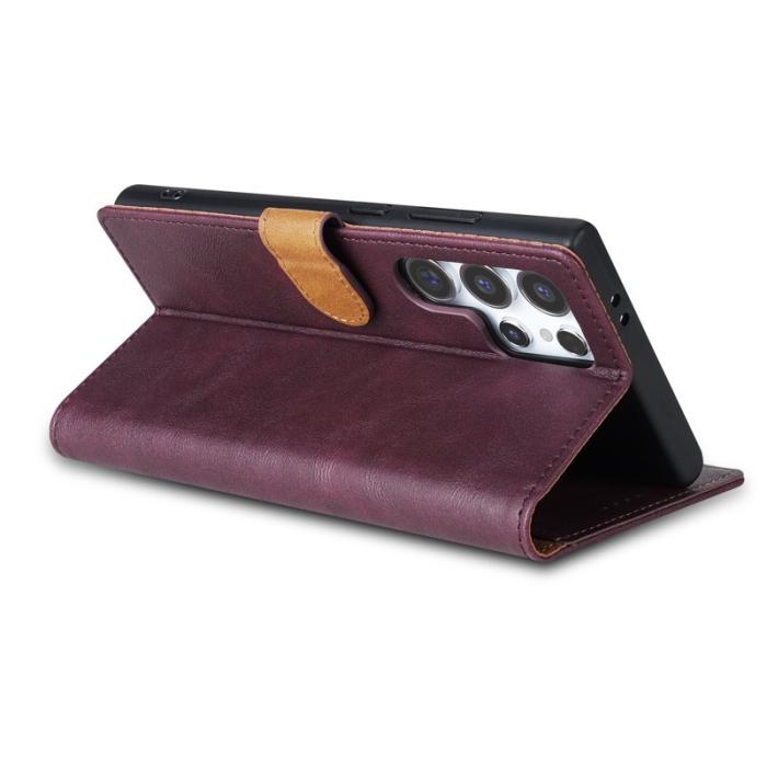 OEM - N.BEKUS Samsung Galaxy S26 Ultra Fodral Konstläder - Vinröd