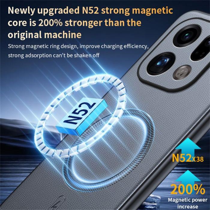 OEM - Oppo Find X9 Pro 5G Fodral Äkta Läder - Grön