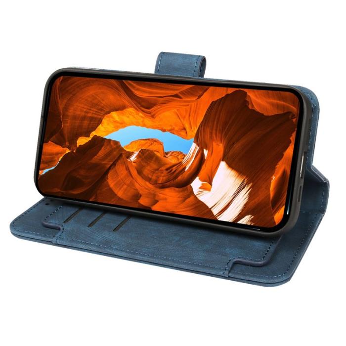 OEM - Oppo Find X9 Pro 5G Fodral Äkta Läder Linjemönster - Blå