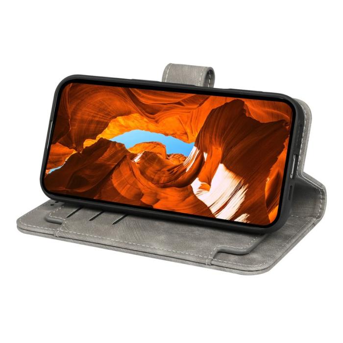 OEM - Oppo Find X9 Pro 5G Fodral Äkta Läder Linjemönster - Grå