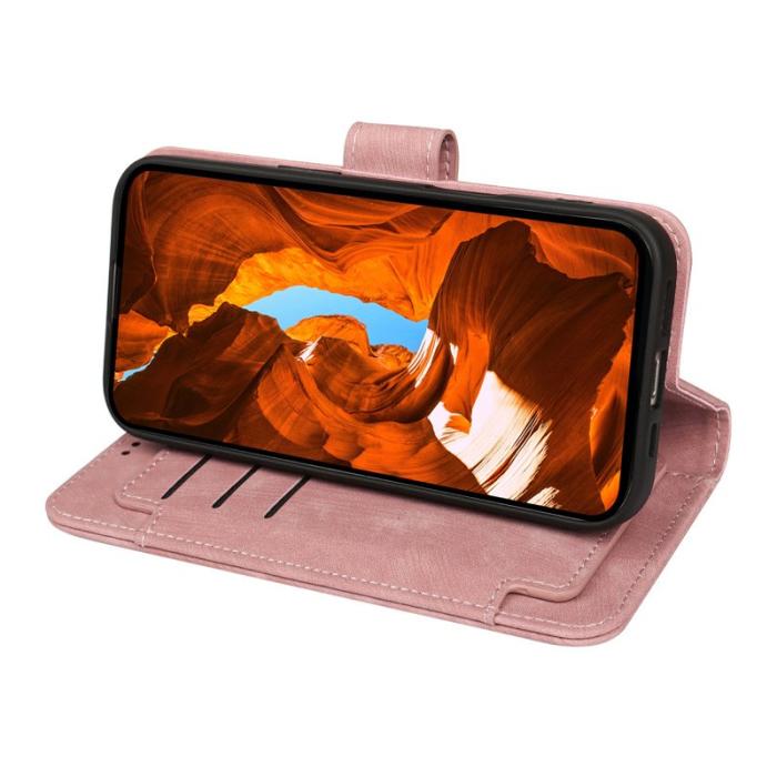 OEM - Oppo Find X9 Pro 5G Fodral Äkta Läder Linjemönster - Roséguld