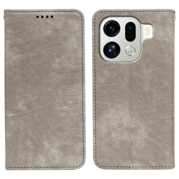 OEM - Oppo Find X9 Pro 5G Fodral Äkta Läder Magnetisk - Grå