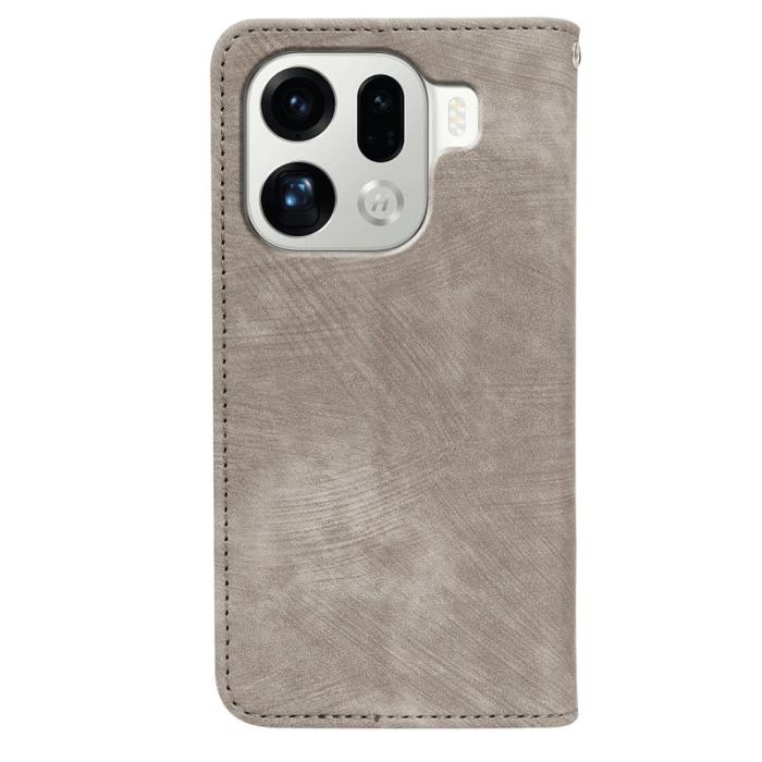 OEM - Oppo Find X9 Pro 5G Fodral Äkta Läder Magnetisk - Grå