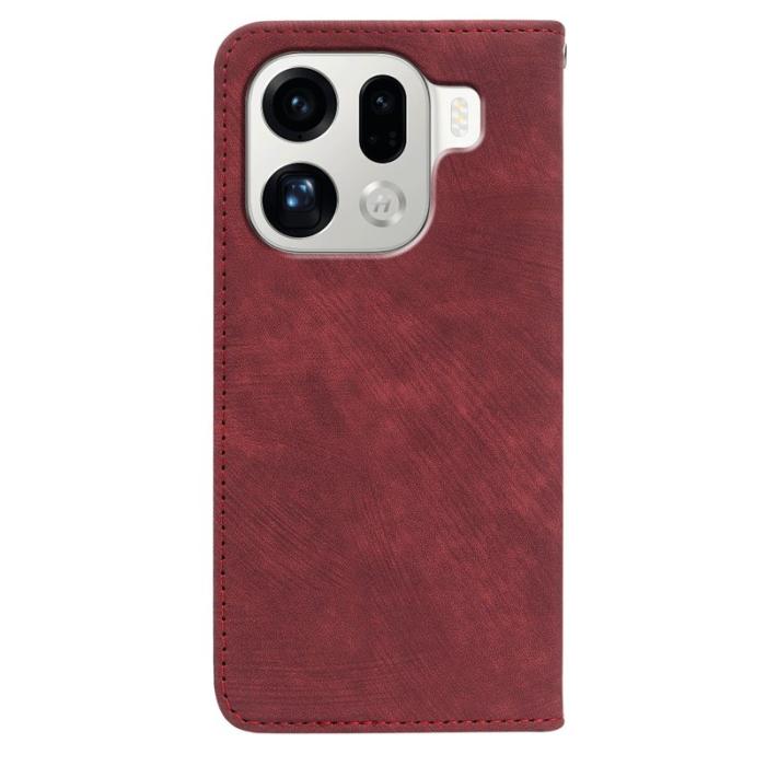 OEM - Oppo Find X9 Pro 5G Fodral Äkta Läder Magnetiskt - Röd