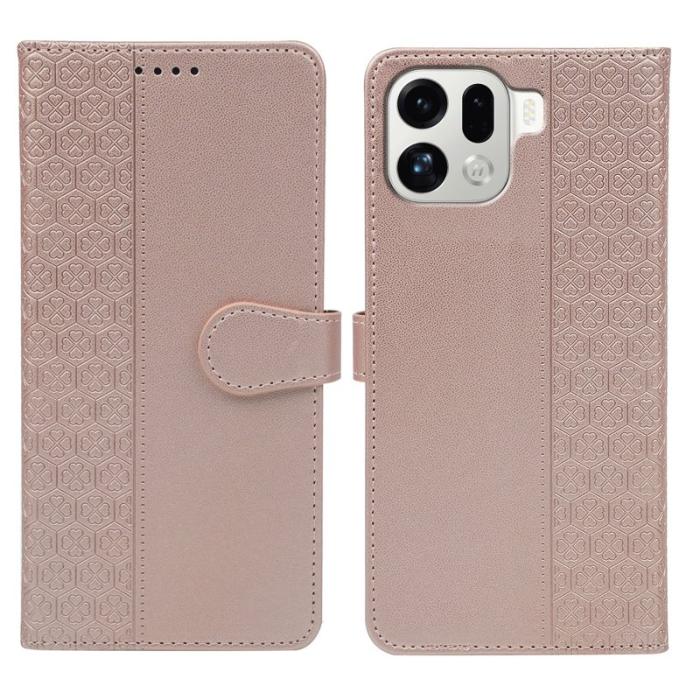 OEM - Oppo Find X9 Pro 5G Fodral Äkta Läder Magnetlås - Guld