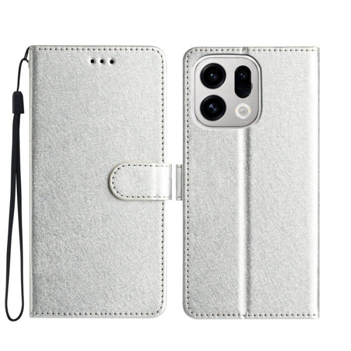 OEM - Oppo Find X9 Pro 5G Fodral Äkta Läder Magnetlås - Silver