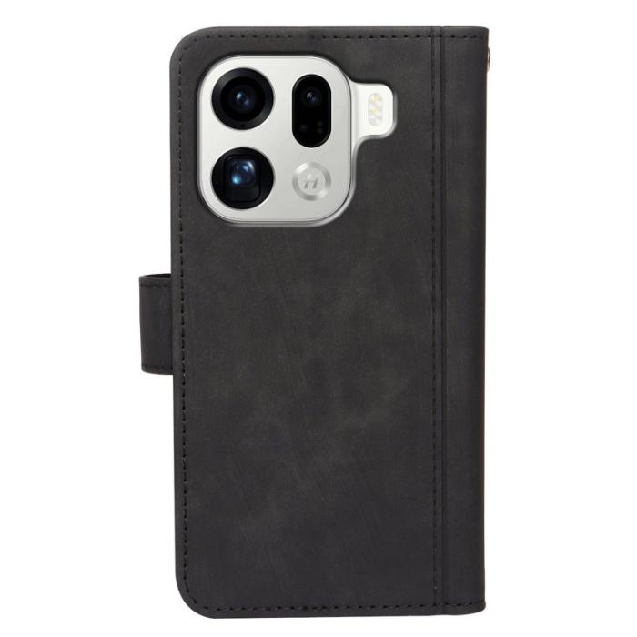 OEM - Oppo Find X9 Pro 5G Fodral Äkta Läder Med Mönster - Svart