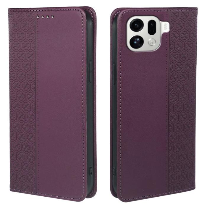 OEM - Oppo Find X9 Pro 5G Fodral Äkta Läder - Mörklila