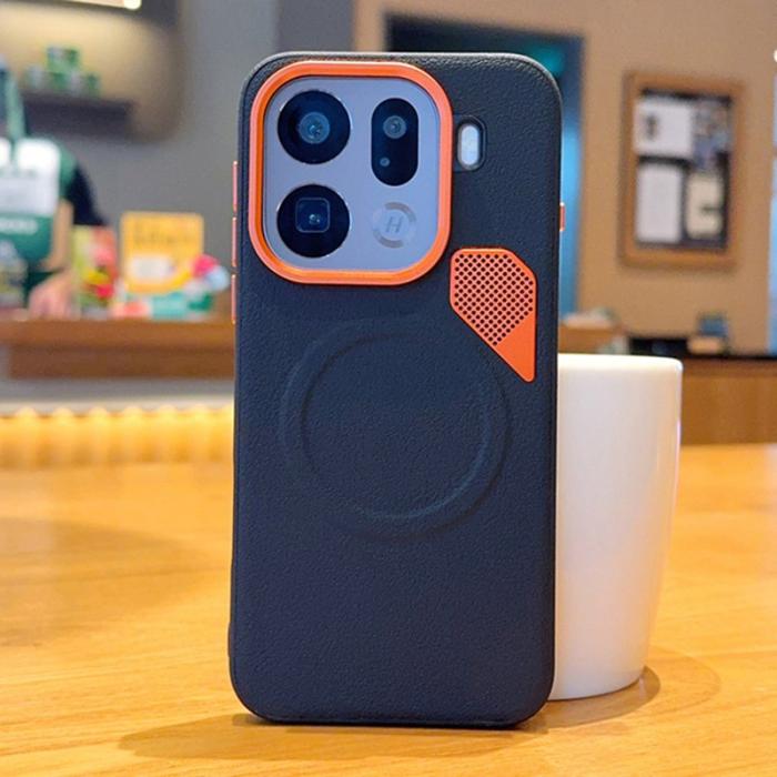 OEM - Oppo Find X9 Pro 5G Fodral Äkta Läder + PC - Svart