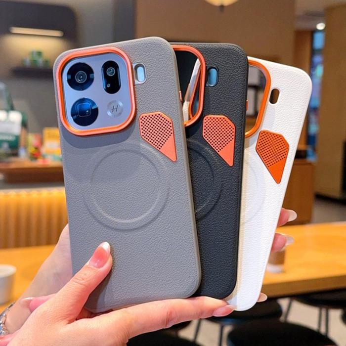 OEM - Oppo Find X9 Pro 5G Fodral Äkta Läder + PC - Svart