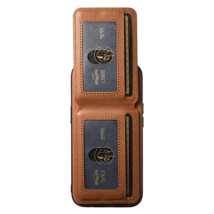 OEM - Oppo Find X9 Pro 5G Fodral Äkta Läder Plast RFID Skydd - Brun