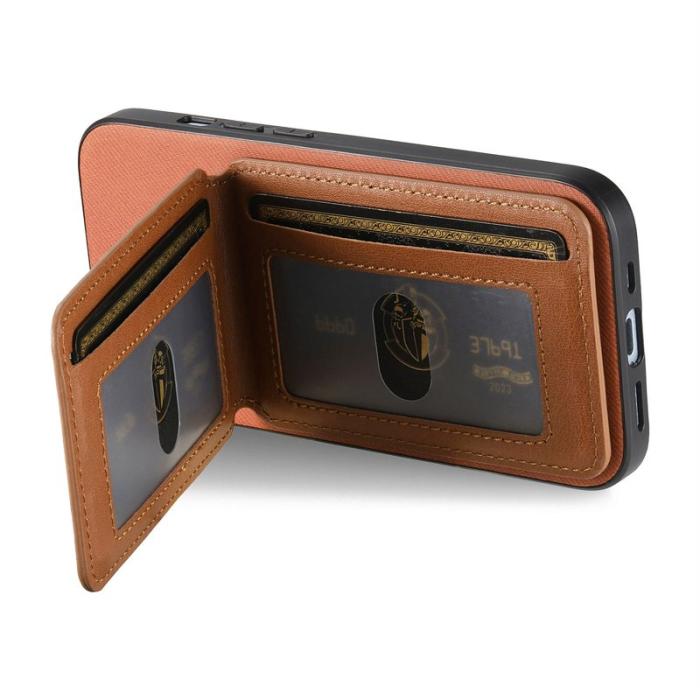 OEM - Oppo Find X9 Pro 5G Fodral Äkta Läder Plast RFID Skydd - Brun