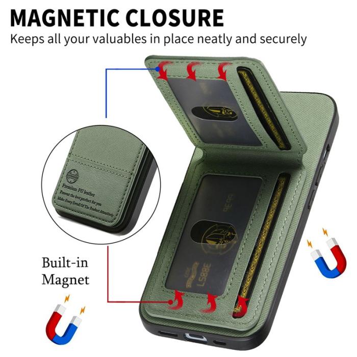 OEM - Oppo Find X9 Pro 5G Fodral Äkta Läder Plast RFID Skydd - Grön