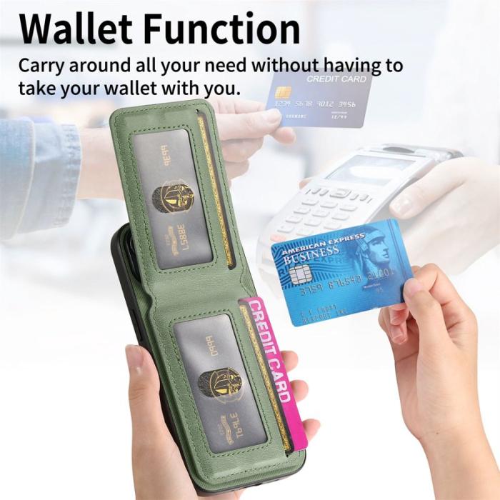 OEM - Oppo Find X9 Pro 5G Fodral Äkta Läder Plast RFID Skydd - Grön