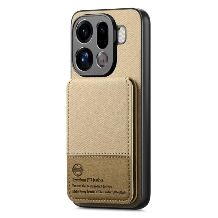 OEM - Oppo Find X9 Pro 5G Fodral Äkta Läder Plast RFID Skydd - Khaki