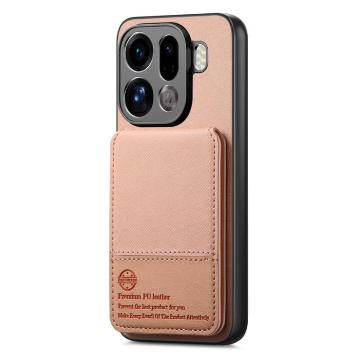 OEM - Oppo Find X9 Pro 5G Fodral Äkta Läder Plast RFID Skydd - Rosa