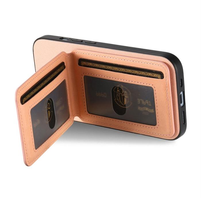 OEM - Oppo Find X9 Pro 5G Fodral Äkta Läder Plast RFID Skydd - Rosa