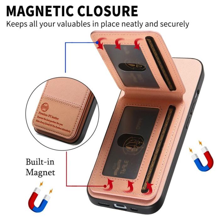 OEM - Oppo Find X9 Pro 5G Fodral Äkta Läder Plast RFID Skydd - Rosa