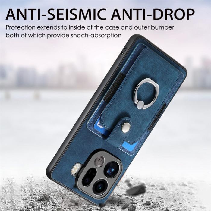 OEM - Oppo Find X9 Pro 5G Fodral Äkta Läder Plast Skydd - Blå