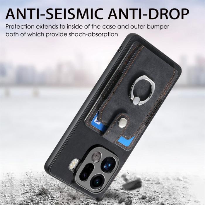 OEM - Oppo Find X9 Pro 5G Fodral Äkta Läder Plast Skydd - Svart